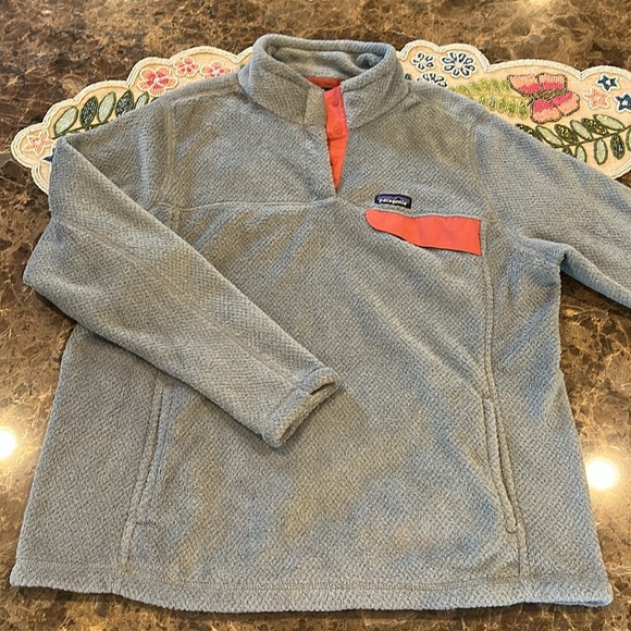 Patagonia Re-Tool Snap-T Fleece Polartec Thermal Pro Pullover XXL Gray/Coral - Picture 2 of 8